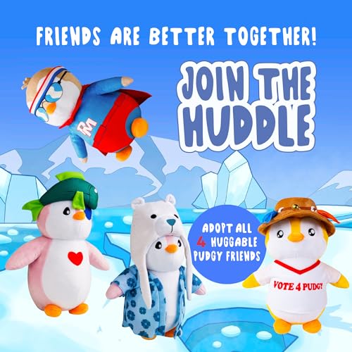 BANDAI Pudgy Penguins Polar Bear Outfit Huggable Plush Toy From Pudgy World| 30cm Polar Bear Penguin Soft Toy | Super Soft And Cuddly Pudgy Penguins Toys | Soft Toys For Fans Of Cute Things