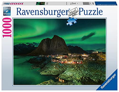 Ravensburger Northern Lights Over Hamnoy Norway 1000 Piece Jigsaw Puzzles for Adults & Kids Age 14 Years Up - Landscape Puzzle [Amazon Exclusive]