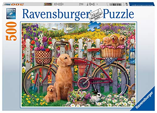 Ravensburger Cute Dogs in The Garden 500 Piece Jigsaw Puzzle for Adults and Kids Age 10 Years Up