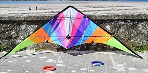 Stunt Kite - 160 x 80 cm Dual Line Kite - Vibrant and vivid colours - Stunt Kites for Outdoor Fun - Dual Line Stunt Kites - Popular entry-level stunt kite