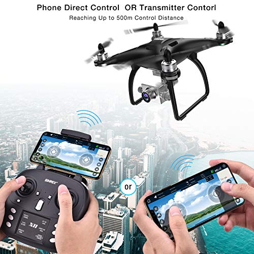 SIMREX X11 Upgraded GPS Drone 1080P HD Camera 2-Axis Self stabilizing Gimbal 5G WiFi FPV Video RC Quadcopter Auto Return with Follow Me Altitude Hold Headless Brushless Motor Remote Control Black