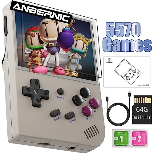 RG35XX Retro Handheld Game Console Supports Linux and Garlic Dual Stylem,3.5-inch with a 64G Card Pre-Loaded 6900 Games Supports HDMI and TV Output