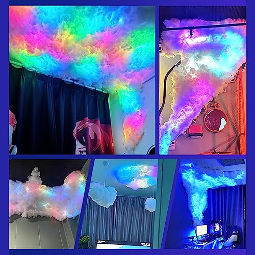 VACSAX Ceiling Thunder cloud Lamp, DIY Gaming Room Decor, Smart RGB LED Thunder cloud Light Decorative Background Room Game Atmosphere Lighting, for Bar Party Festival Decoration 28 20