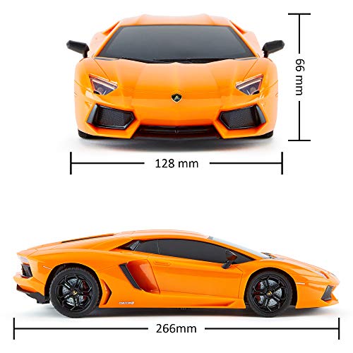 CMJ RC Cars™ Lamborghini Aventador Officially Licensed Remote Control Car 1:18 Scale Working Lights 2.4Ghz Orange