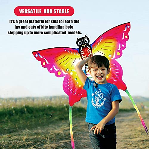 Nazano 3 Pack Kites - kites for children and adults, Large Rainbow Kids Kite Butterfly Kites Red Mollusc Octopus for Outdoor Game Activities, Beach Games Great Gift to Boys Girls Age 3 4 5 6 and Up