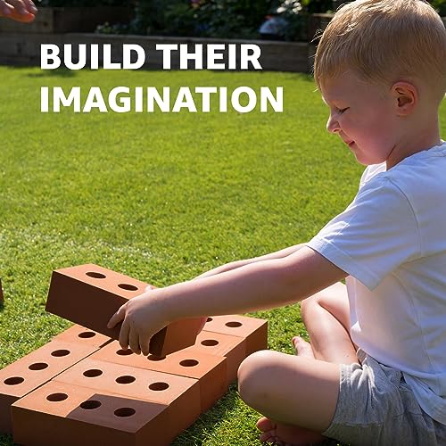 Bluecaps 30-Piece Foam Builder's Brick Set For Kids - Build Imagination, Skills & Strength Through Indoor/Outdoor Play