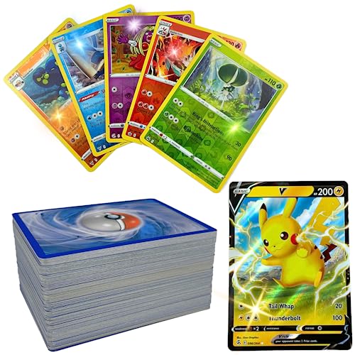 Card Cart - Pack of 50 Ultra Rare Card Bundle - Guaranteed 1 Ultra Rare and 5 Holo Shiny cards - Includes Card Cart Toploader - Compatible with Pokemon cards pack and dedicated deck card games