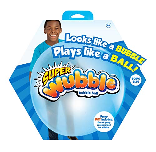 Wubble Super Bubble Ball - Blue | Looks Like a Bubble, Plays Like a Ball! | Inflates to 80cm Tall | Pump not Included | Outdoor Garden Toys | Ages 6+