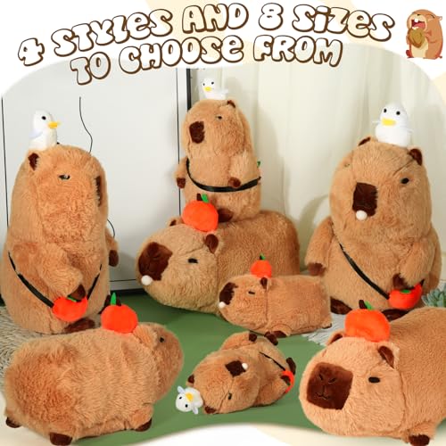 Capybara Plush, Capybara Stuffed Animal with Cute Turtle Backpack, Capybara Pillow, Doll Plush Soft Pillow Stuffed Toy Skin-friendly Comfortable Cushion Cuddle for Boys Girls Gifts Girlfriend