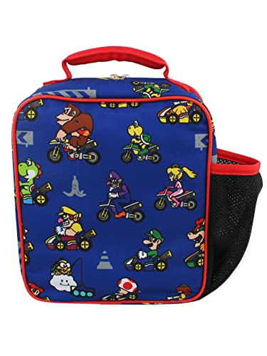 Nintendo Mario Kart Boy's Girl's Soft Insulated School Lunch Box (One Size, Blue)