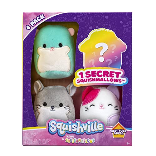 Squishville SQM - Plush 4 Pack 2" Squishmallows 4 Pack(Best Buds Squad)