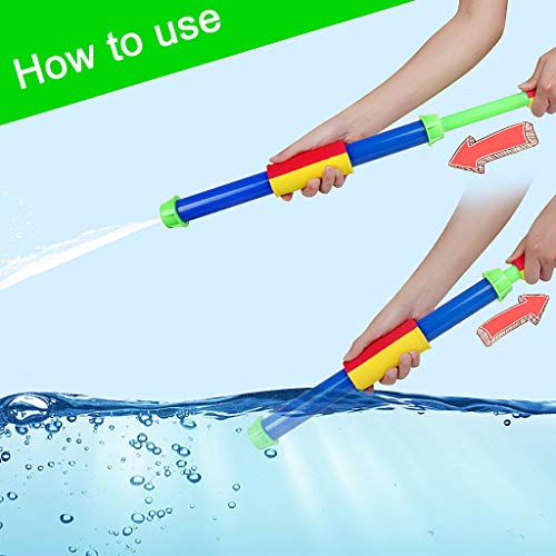 OWUDE Water Pistols 2 Pack Set Super Water Blaster with Foam Handle Water Squirters for Kids Summer Water Game Toy for Sea Pool Water Park