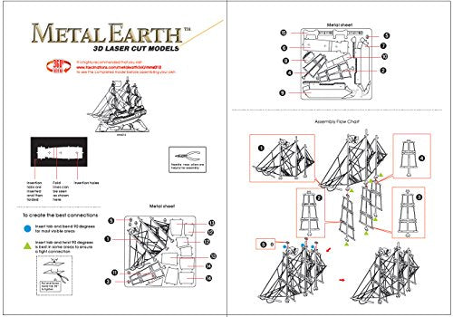 Metal Earth Black Pearl Metal Model, Silver