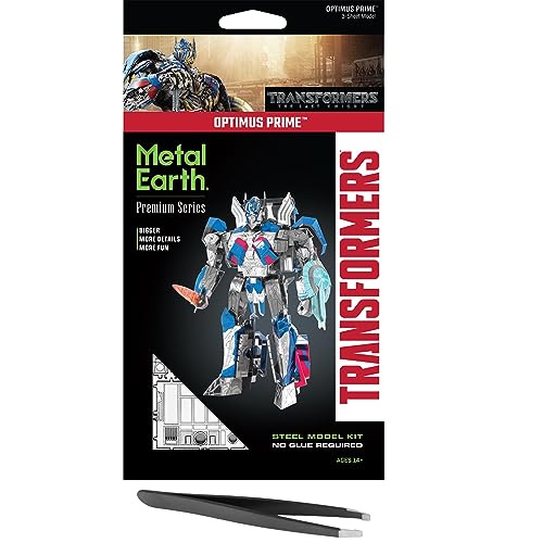 Metal Earth Fascinations Premium Series Transformers Optimus Prime 3D Metal Model Kit Bundle with Tweezers