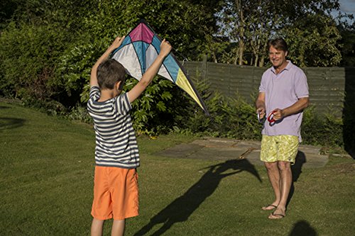 Stunt Kite - 120 x 60 cm Dual Line Kite - High Flying Kite with multi coloured panel design - Stunt Kites for Outdoor Fun - Dual Line Stunt Kites - Popular entry-level stunt kite