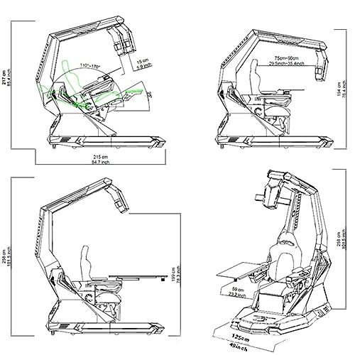 CSTAL Luxury Zero Gravity Gaming Chair, Ergonomic Regulatory E-Sports Chair, Computer Cockpit Chair, Boss Office Chair, with Massage + Pedals