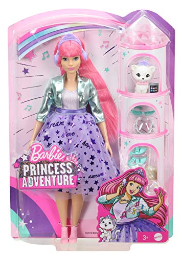 Barbie Princess Adventure Doll in Princess Fashion with Pet Puppy, 2 Pairs of Shoes, Tiara and 4 Accessories, for 3 to 7 Year Olds - GML76