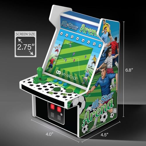 My Arcade All Star Arena Micro Player- Fully Portable Mini Arcade Machine with 307 Retro Games, 2.75" Screen