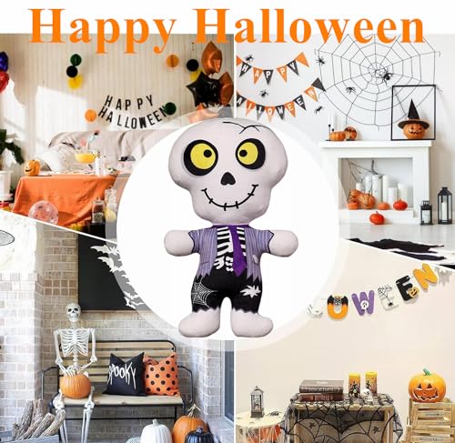 Aisszhao Halloween Stuffed Doll,30cm Skeleton Man Monster Plush Pillow Doll Halloween Dolls Plush Doll,Scary Role Plushie Super Soft Cartoon Character Pillow, Stuffed Toys for Kids Birthday