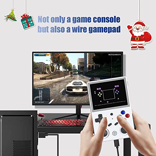 RG353V Handheld Game Console Support Dual OS Android 11+ LINUX, 5G WiFi 4.2 Bluetooth RK3566 64BIT 64G TF Card 4450 Classic Games 3.5 Inch IPS Screen 3500mAh Battery