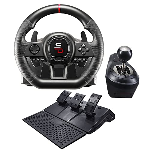 Superdrive - GS650-X racing wheel with manual shifter, 3 pedals, and paddle shifters for Xbox Serie X/S, PS4, Xbox One (programmable)