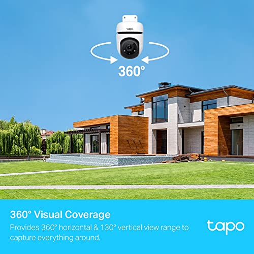 Tapo 1080p Full HD Outdoor Pan/Tilt Security Wi-Fi Camera, 360° Smart Person/Motion Detection, IP65 Weatherproof, Night Vision, Cloud &SD Card Storage, Works with Alexa&Google Home (TC40)