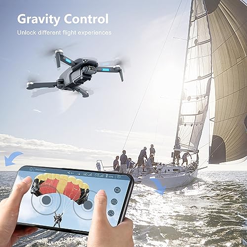 4DRC F12 Drones with Camera for Adults 4K, GPS FPV Foldable 5G Quadcopter for Beginners with Optical Flow Positioning, Auto Return Home, Follow Me, Brushless Motor, 2 Batteries, Carrying Case