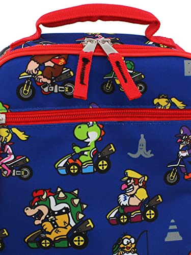 Nintendo Mario Kart Boy's Girl's Soft Insulated School Lunch Box (One Size, Blue)