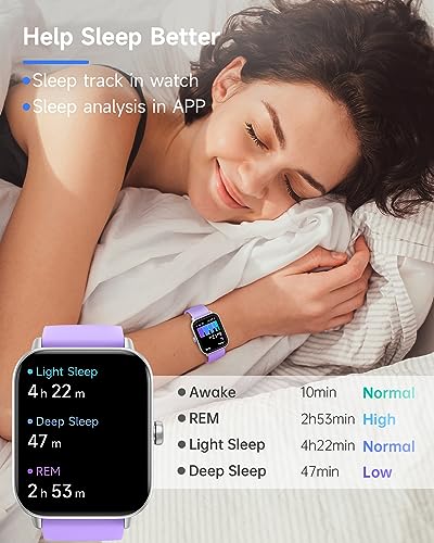 TOOBUR Smart Watch for Women Alexa Built-in, IP68 Waterproof Swimming, 1.8" Fitness Watch with Answer&Make Call/Heart Rate/Step Counter/Sleep Tracker/100 Sports, Compatible Android iOS