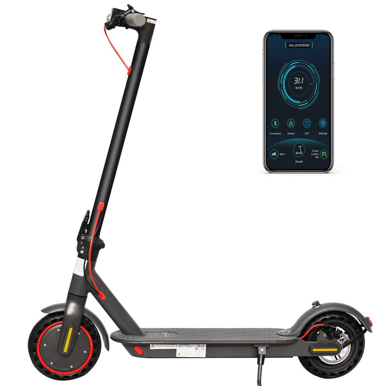 Aovopro Electric Scooter Pro, 30km Long Range, Max Speed 25 km/h, 3 Speed Settings, App Control, Black