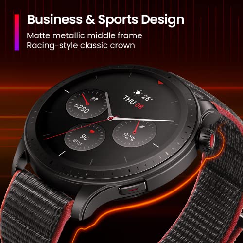 Amazfit GTR 4 Smartwatch Fitness Watch, Alexa Built-in, GPS, Sports Watch with 150 Sports Modes, Bluetooth Phone Call & Music Storage, 14-Day Battery Life, Nylon Black