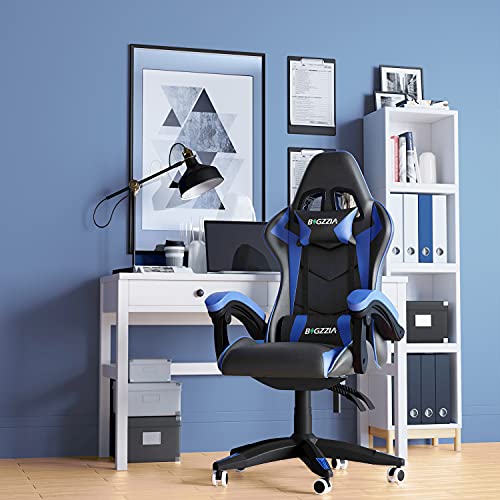 bigzzia Gaming Chair Office Chair Desk Chair Swivel Heavy Duty Chair Ergonomic Design with Cushion and Reclining Back Support