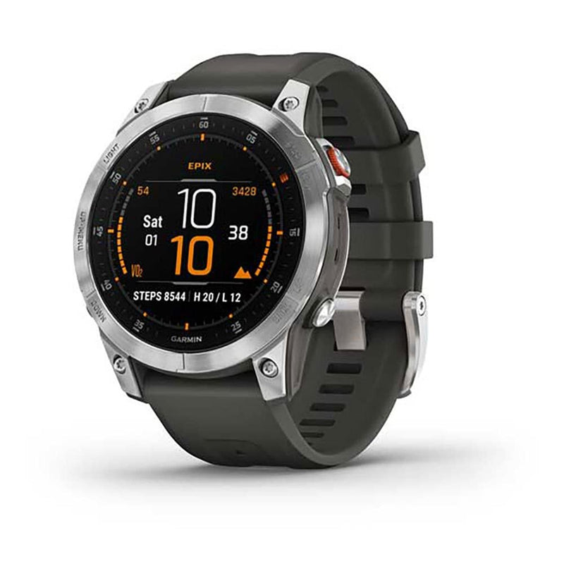 Garmin epix Gen 2 Premium Multisport GPS Smartwatch, AMOLED Touch Screen, Advanced Health and Training Features, Adventure Watch with up to 16 days battery life, Slate Steel and Black