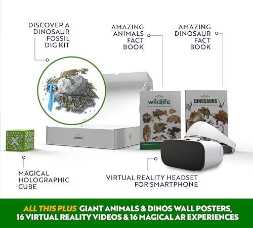 Let's Explore Wildlife VR Headset for Kids & Adults, STEM Educational Virtual Reality Headsets/AR Glasses VR Set for Android Smartphones & iPhone