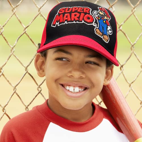 Nintendo Boys Super Mario Kids Baseball Hat, Little Cap, Age 4-7, Red