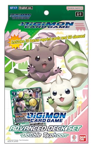 BANDAI | Digimon Card Game: Advanced Deck Set - Double Typhoon (ST17) | Trading Card Game | Ages 2 | 6+ Players | 10+ Minutes Playing Time