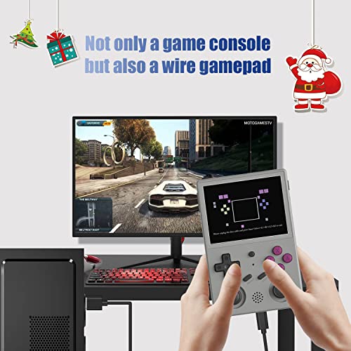 RG353V Handheld Game Console Support Dual OS Android 11+ LINUX, 5G WiFi 4.2 Bluetooth RK3566 64BIT 64G TF Card 4450 Classic Games 3.5 Inch IPS Screen 3500mAh Battery