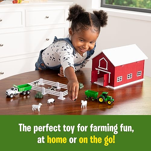 John Deere Kids 47333 64 JD 24 Piece Farm PLAYSET,Red,Medium