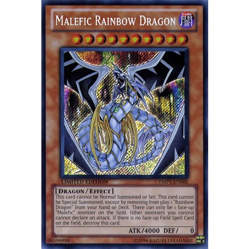 YMP1-EN005 Limited Ed Malefic Rainbow Dragon Secret Rare Card 3D Bonds Beyond Time Movie Pack Yu-Gi-Oh Single Card
