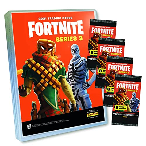 Panini Fortnite Cards Series 3 Trading Cards - Trading Cards (1 Folder + 4 Boosters)