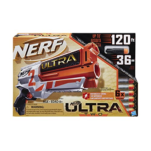 NERF Ultra Two Motorized Blaster - Fast-Back Reloading - Includes 6 Ultra Darts