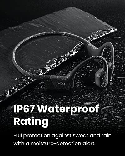SHOKZ OpenRun Bone Conduction Sports headphones, IP67 Waterproof bluetooth earphones for running, work out(Black)
