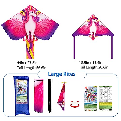 YongnKids Unicorn Kites for Children Adults Easy to Fly, Kites for Kids Boys Girls 3 Years Old and up, Kids Kite for Summer Activities Games Beach Kite Festival Party Gift Easy to Carry & Assemble