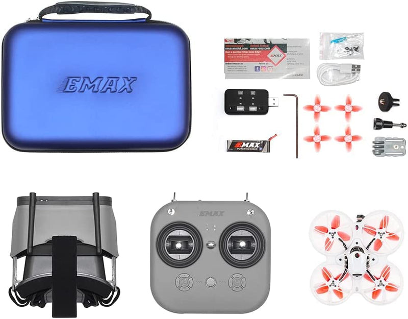 EMAX FPV Drone Tinyhawk 3 RTF Kit, First Person View Drone with Runcam Nano 4 Camera, 25-100-200 VTX Switchable, Mini Drone with Goggles and E8 Transmitter for Kids Adults and Beginners