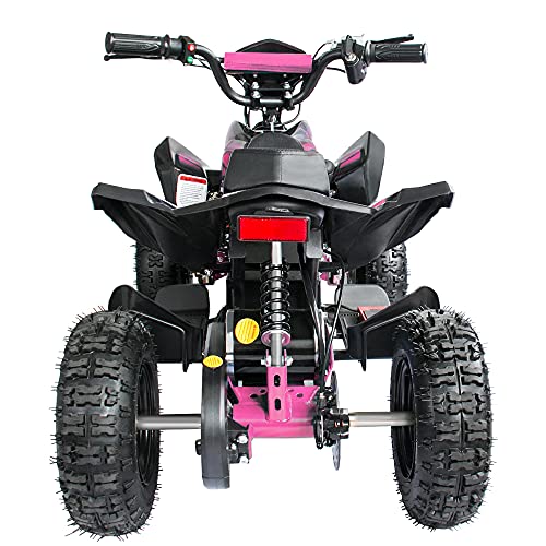 Zorax 36V 1000W Pink 6'' Tyre Battery Powered Kids Mini ATV Quad Bike (Foot Brake - 3 Speeds - LED Light - Forward/Neutral/Reverse - CE Approved - MAX Capacity: 65KGS) Children's Electric Ride on