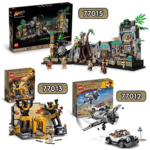 LEGO 77012 Indiana Jones Fighter Plane Chase Set with Buildable Airplane Model & Vintage Toy Car plus 3 Minifigures, The Last Crusade Action Playset