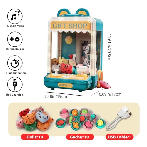 Eyccier Mini Claw Machine For Kids Adjustable Sounds and Music Kids Claw Machine with Mini Plush ＆ Capsule Toys Arcade Game Mini Vending Machine Birthday Gifts for Girls Style 1