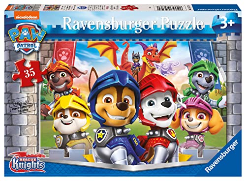 Ravensburger Paw Patrol Knights & Dragons 35 Piece Jigsaw Puzzle for Kids Age 3 Years Up - Educational Toddler Toys