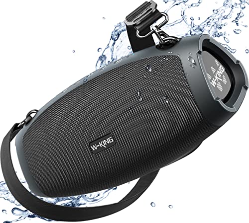W-KING Portable Bluetooth Speaker Loud, 70W IPX6 Waterproof Outdoor Wireless Speaker, Triple Passive Radiators-Deep Bass/Hi-fi Clear Audio/DSP/42H/Power Bank/TF Card/AUX/EQ for Party,Free Opener(X10)