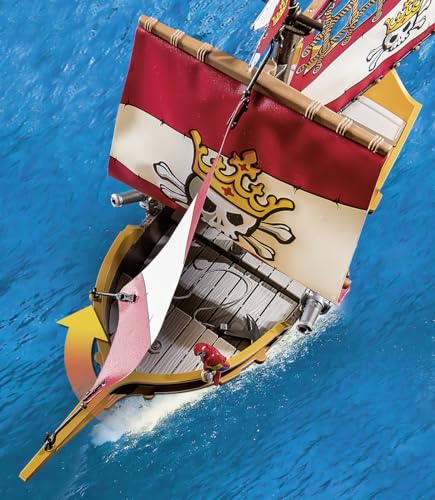Playmobil 71418 Pirates: Pirate Vessel, exciting adventures on the high seas, complete with extensive accessories, fun imaginative role-play, playsets suitable for children ages 4+